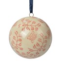 Clayre & Eef Dekoration Hänger Ø 8 cm Beige Keramik Blumen