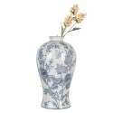 Clayre & Eef Vase Ø 23x42 cm Blanc Bleu Céramique Fleurs
