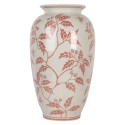 Clayre & Eef Vase Ø 23x42 cm Beige Rouge Céramique Fleurs