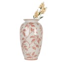 Clayre & Eef Vase Ø 23x42 cm Beige Rouge Céramique Fleurs