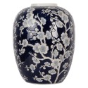 Clayre & Eef Vaso  Ø 24x30 cm Blu Bianco  Ceramica Fiori