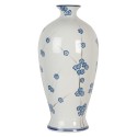 Clayre & Eef Vase Ø 21x42 cm Blanc Bleu Céramique Fleurs