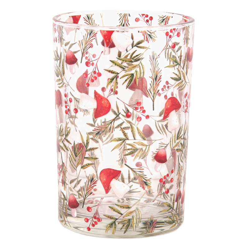 Clayre & Eef Tealight Holder Ø 12x18 cm Transparent Glass Mushrooms