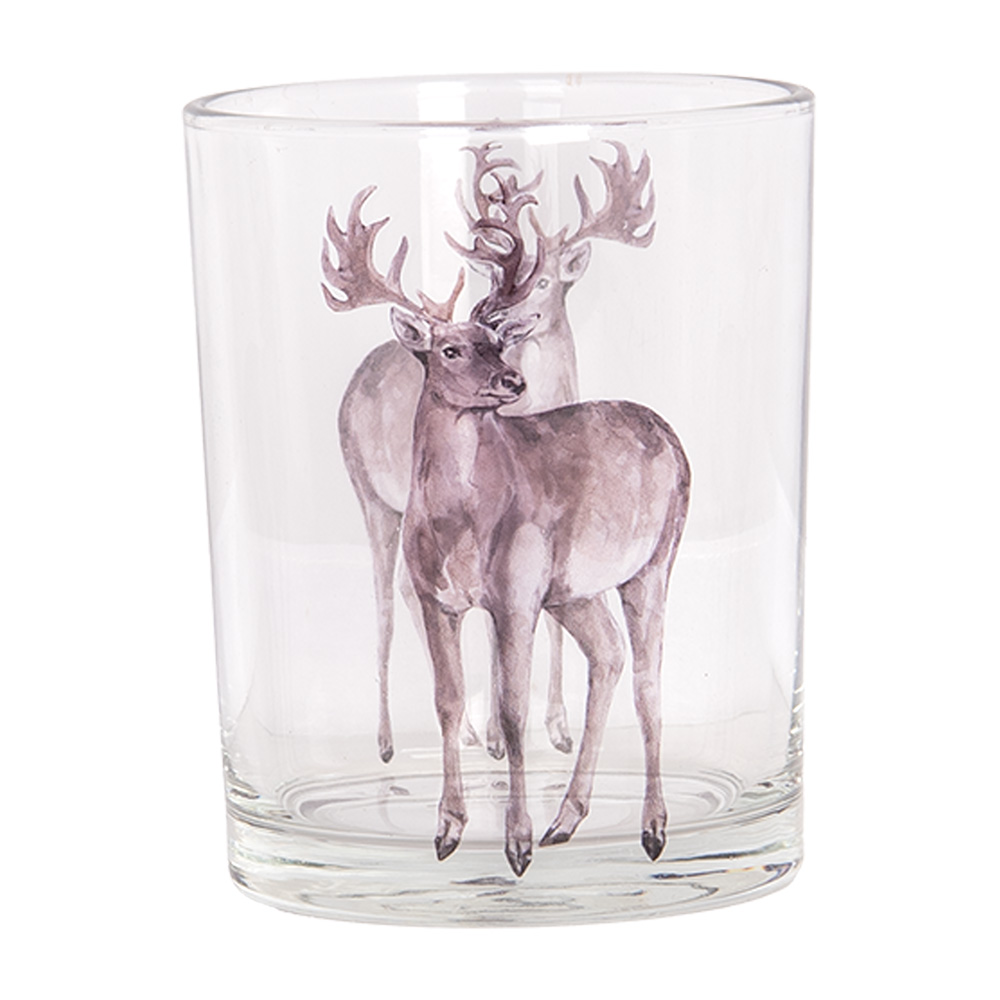 Theelichthouder Set Van 2 Ø 7X8 / 10X13 Cm Transparant Glas Hert-image