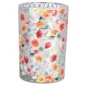 Clayre & Eef Portacandela Ø 12x18 cm Grigio Vetro Fiori