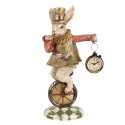 Clayre & Eef Image de décoration Lapin 18x10x33 cm Blanc Plastique Horloge