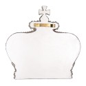 Clayre & Eef Wanddecoratie Kroon 25x6x24 cm Zilverkleurig Kunststof Glas