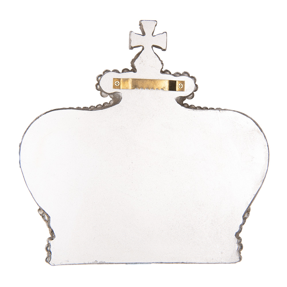 Wanddecoratie Kroon 25X6X24 Cm Zilverkleurig Kunststof-image