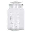 Clayre & Eef Couvercle de pot de stockage Ø 11x19 cm Transparent Verre