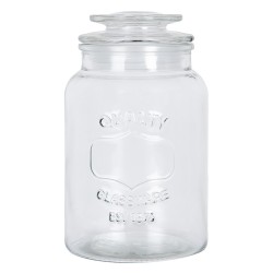 Clayre & Eef Coperchio del barattolo di stoccaggio Ø 11x19 cm Trasparente Vetro