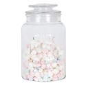 Clayre & Eef Couvercle de pot de stockage Ø 11x19 cm Transparent Verre