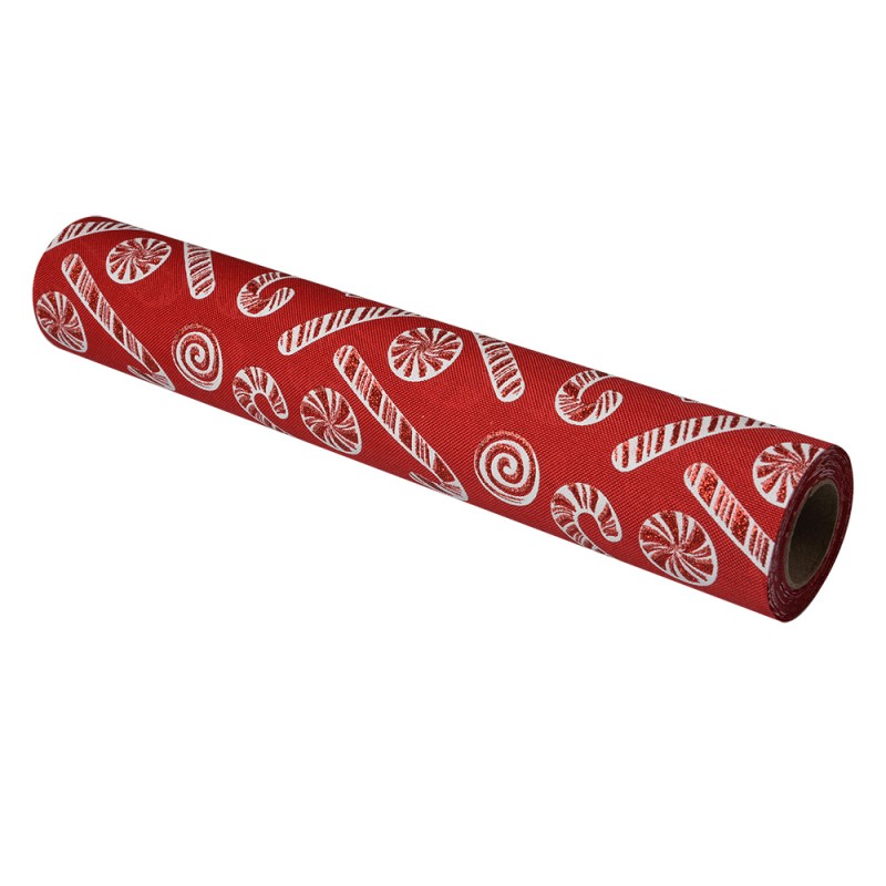 Clayre & Eef Table Runner 28x275 cm Red Synthetic Christmas