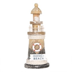 Clayre & Eef Decorative Figurine Lighthouse Ø 8x19 cm Brown Wood product