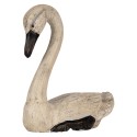 Clayre & Eef Decoratie Beeld Zwaan 21x10x18 / 26x11x29 cm Beige MDF