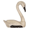Clayre & Eef Decoratie Beeld Zwaan 21x10x18 / 26x11x29 cm Beige MDF