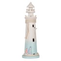 Clayre & Eef Image de décoration Phare Ø 13x42 cm Blanc Bleu MDF