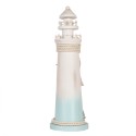 Clayre & Eef Image de décoration Phare Ø 13x42 cm Blanc Bleu MDF