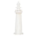 Clayre & Eef Dekorationsfigur Leuchtturm Ø 10x32 cm Weiß MDF