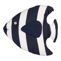 Clayre & Eef Dekokissen Fisch 40x45x11 cm Weiß Blau Synthetisch