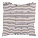 Clayre & Eef Coussin de chaise en mousse 40x40x4 cm Bleu Beige Coton