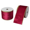 Clayre & Eef Dekoratives Band 63 mm x 5 m Rosa Synthetisch