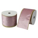 Clayre & Eef Dekoratives Band 63 mm x 5 m Rosa Synthetisch