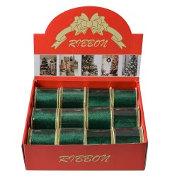 Clayre & Eef Dekoratives Band 63 mm x 5 m Grün Synthetisch