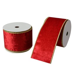Clayre & Eef Dekoratives Band 63 mm x 5 m Rot Synthetisch