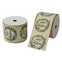 Clayre & Eef Weihnachtsband 63 mm x 5 m Beige Synthetisch