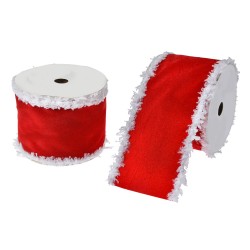 Clayre & Eef Dekoratives Band 63 mm x 5 m Rot Synthetisch