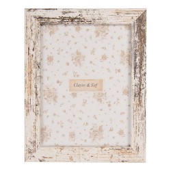 Clayre & Eef Photo Frame 10x15 cm White Brown Wood product