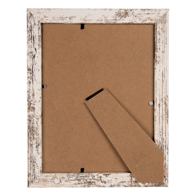 Clayre & Eef Bilderrahmen 10x15 cm Weiß Braun Holzprodukt