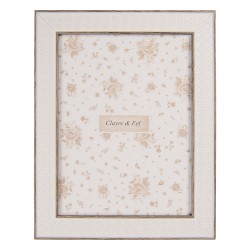 Clayre & Eef Bilderrahmen 15x20 cm Weiß Holzprodukt