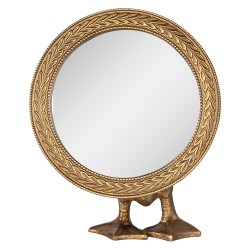 Clayre & Eef Table Mirror 13x6x16 cm Gold colored Plastic Glass Round