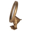 Clayre & Eef Tafelspiegel 13x6x16 cm Goudkleurig Kunststof Glas Rond