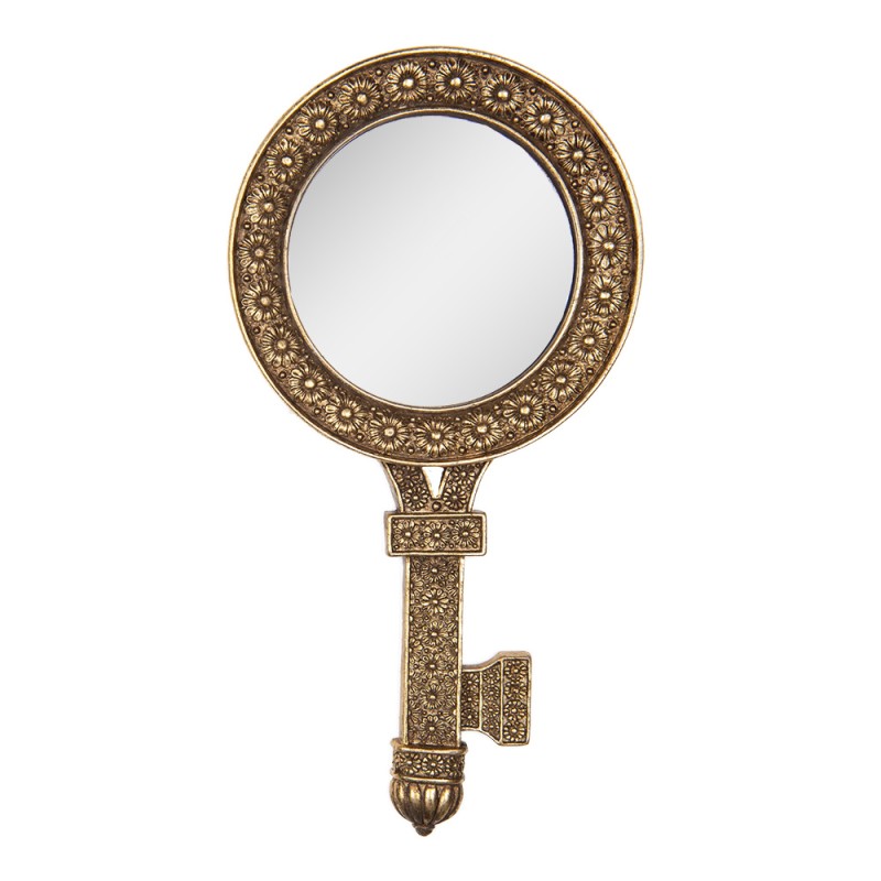 Clayre & Eef Mirror Key 13x2x25 cm Gold colored Plastic Glass