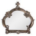 Clayre & Eef Miroir Couronne 30x30 cm Couleur argent Plastique Verre
