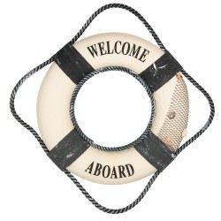 Clayre & Eef Decoratie Reddingsboei Ø 31x6 cm Wit Foam