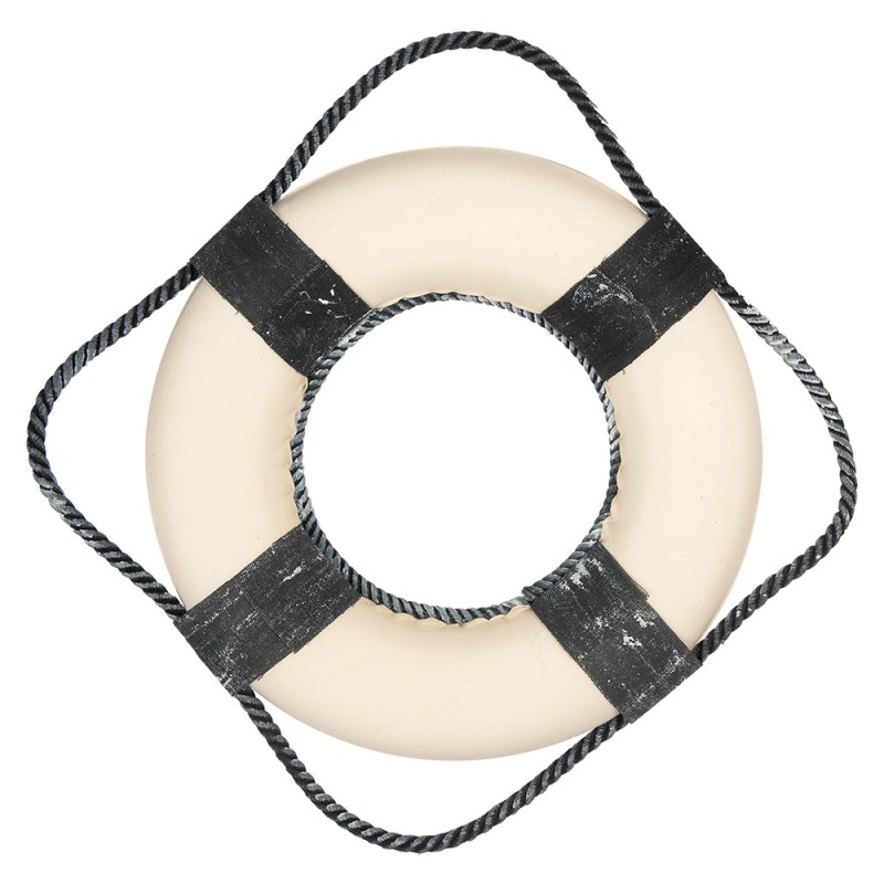 Clayre & Eef Decoratie Reddingsboei Ø 31x6 cm Wit Foam