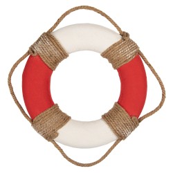 Clayre & Eef Decoratie 37x7 cm Wit Rood Foam