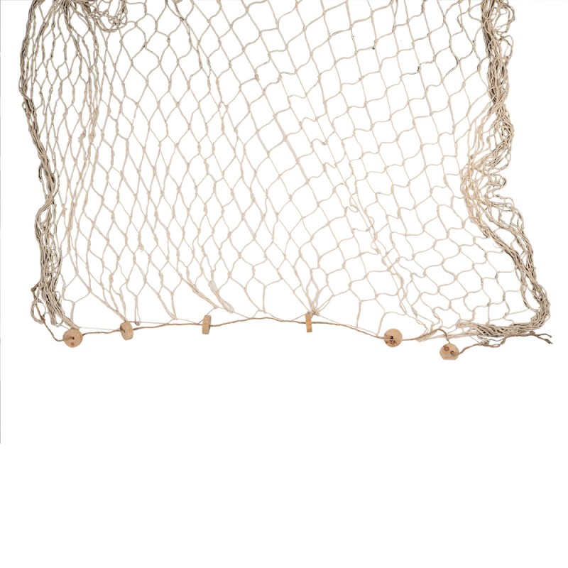 Clayre & Eef Decoratie Visnet 200x400 cm Beige Touw
