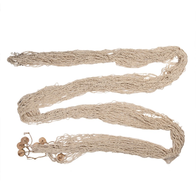 Clayre & Eef Decoratie Visnet 200x400 cm Beige Touw