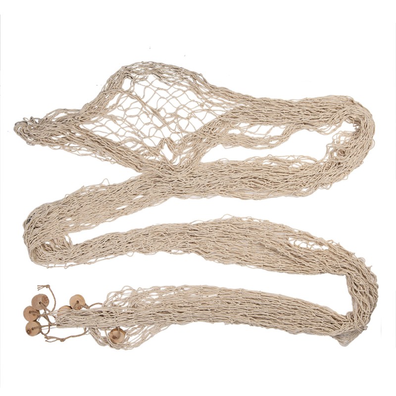 Clayre & Eef Decoratie Visnet 200x400 cm Beige Touw