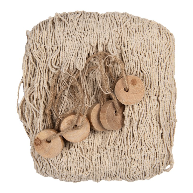 Clayre & Eef Decoratie Visnet 200x400 cm Beige Touw