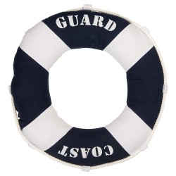 Clayre & Eef Decoration Lifebuoy Ø 42x6 cm White Blue Foam