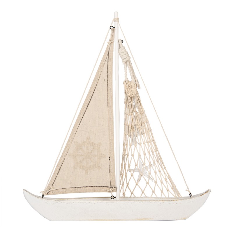 Clayre & Eef Decoratie Boot 34x7x38 cm Beige Houtproduct