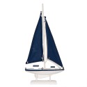 Clayre & Eef Decorazione Barca 20x4x37 cm Bianco Blu MDF