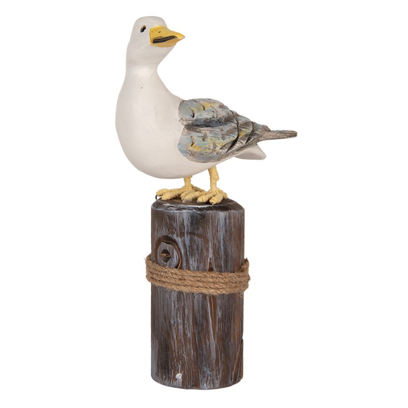 Clayre & Eef Decoratie Beeld Vogels 13x6x22 / 18x8x29 cm Bruin Wit Hout Clayre & Eef Decoratie Beeld Vogels 13x6x22 / 18x8x29 cm Bruin Wit Hout