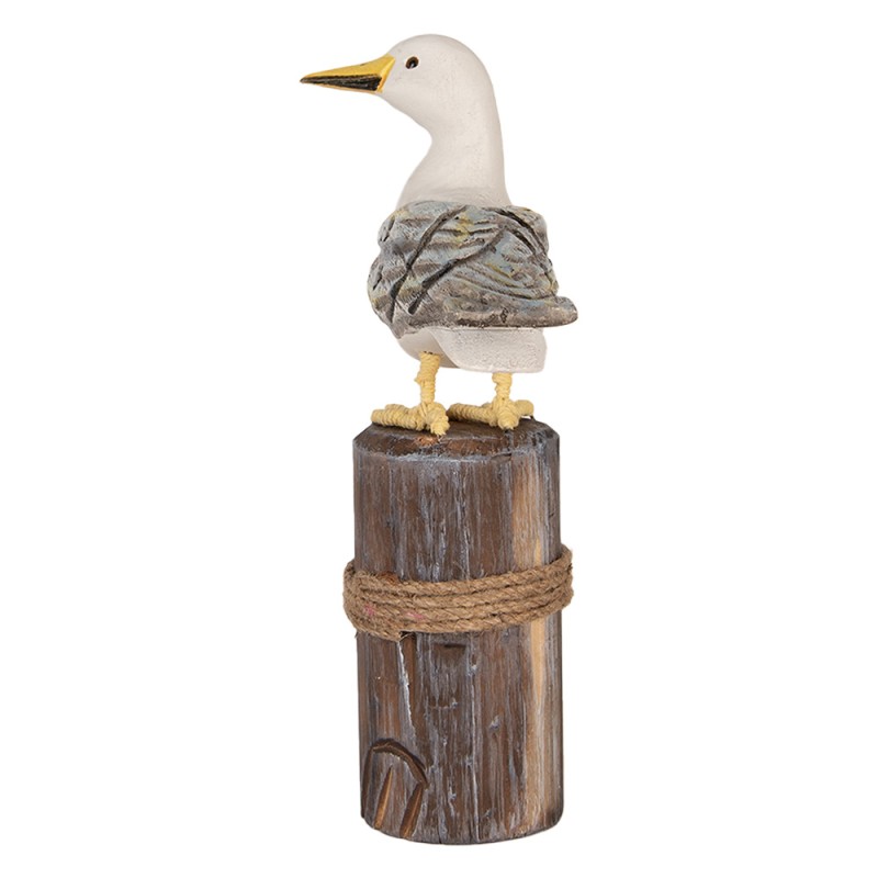 Clayre & Eef Decoratie Beeld Vogels 13x6x22 / 18x8x29 cm Bruin Wit Hout Clayre & Eef Decoratie Beeld Vogels 13x6x22 / 18x8x29 cm Bruin Wit Hout