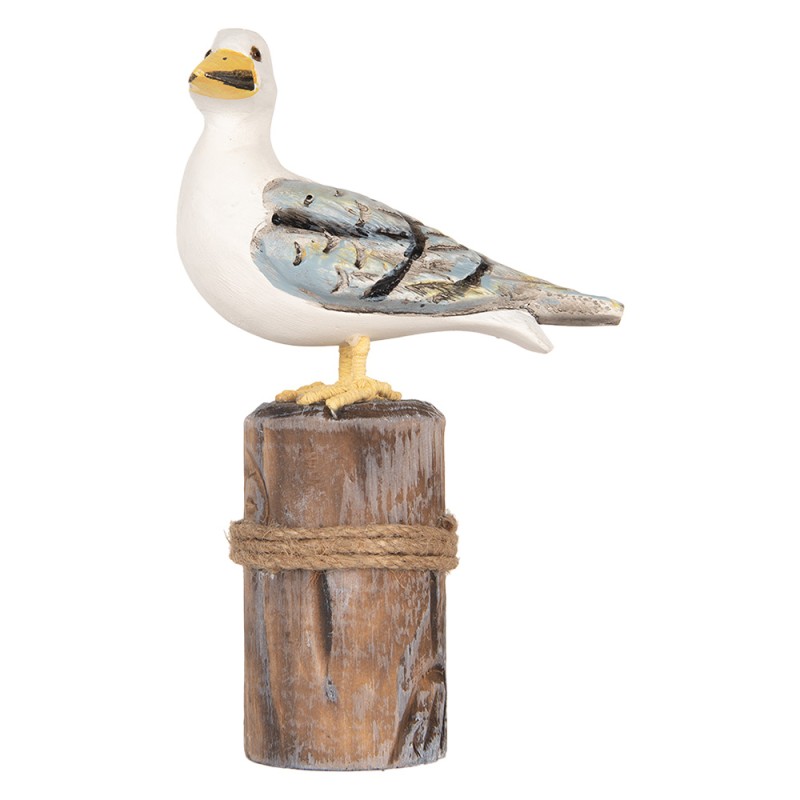 Clayre & Eef Decoratie Beeld Vogels 13x6x22 / 18x8x29 cm Bruin Wit Hout Clayre & Eef Decoratie Beeld Vogels 13x6x22 / 18x8x29 cm Bruin Wit Hout